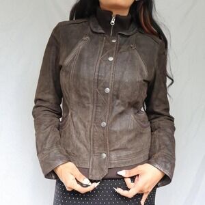 DANIER Leather Moto Bomber Jacket
